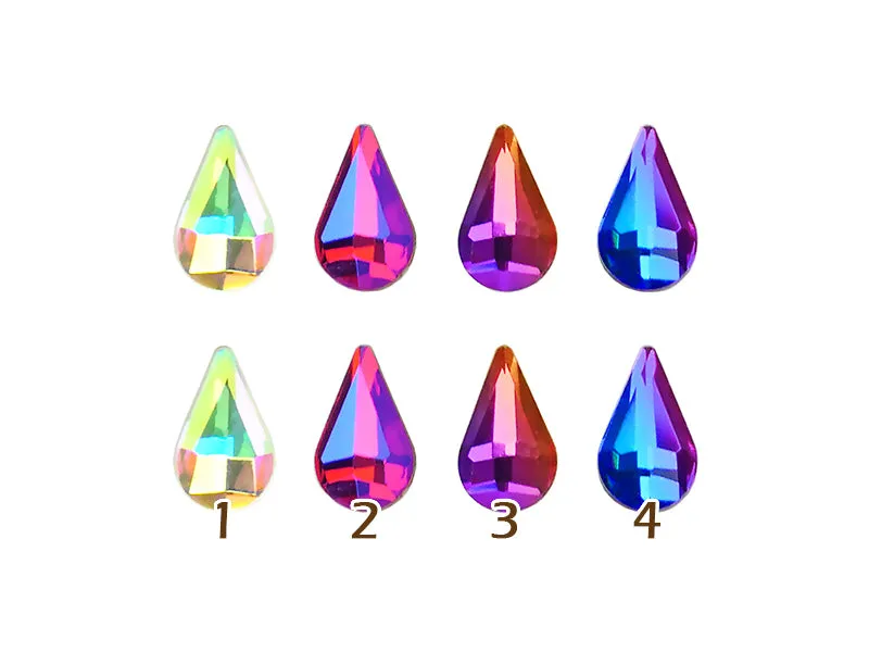 5 x 8mm Drop Flatback Crystal - 5 pcs