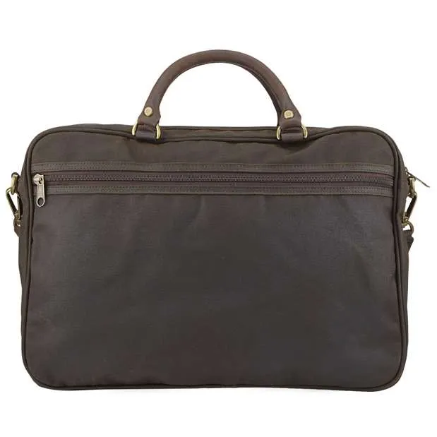Barbour Wax Leather Briefcase Olive | Buy Barbour Wax Leather Briefcase Olive here | Outnorth