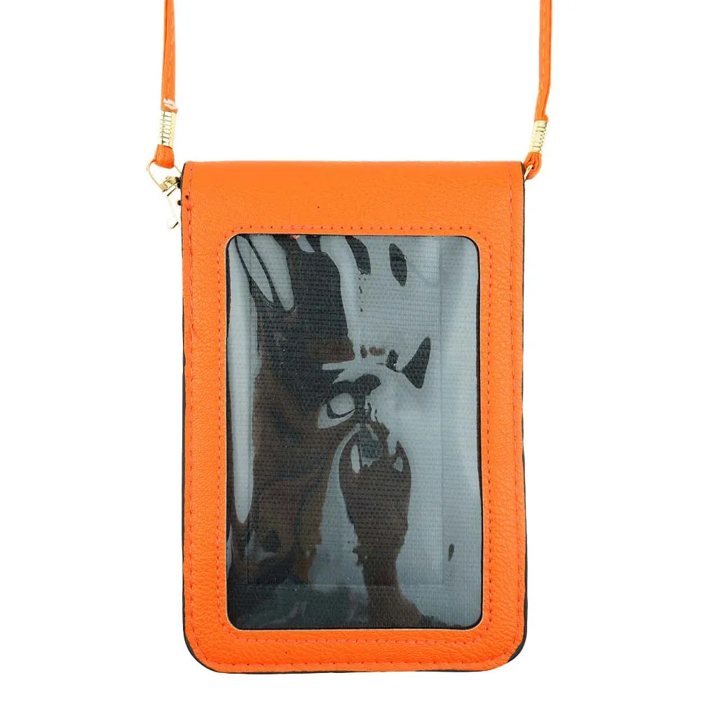 Basketball Pattern Touch View Cell Phone Crossbody Bag