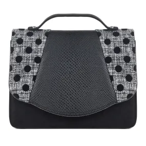 Belfast Black Spots Satchel Mini Briefcase Bag (Matches Daisy Heels) by Ruby Shoo