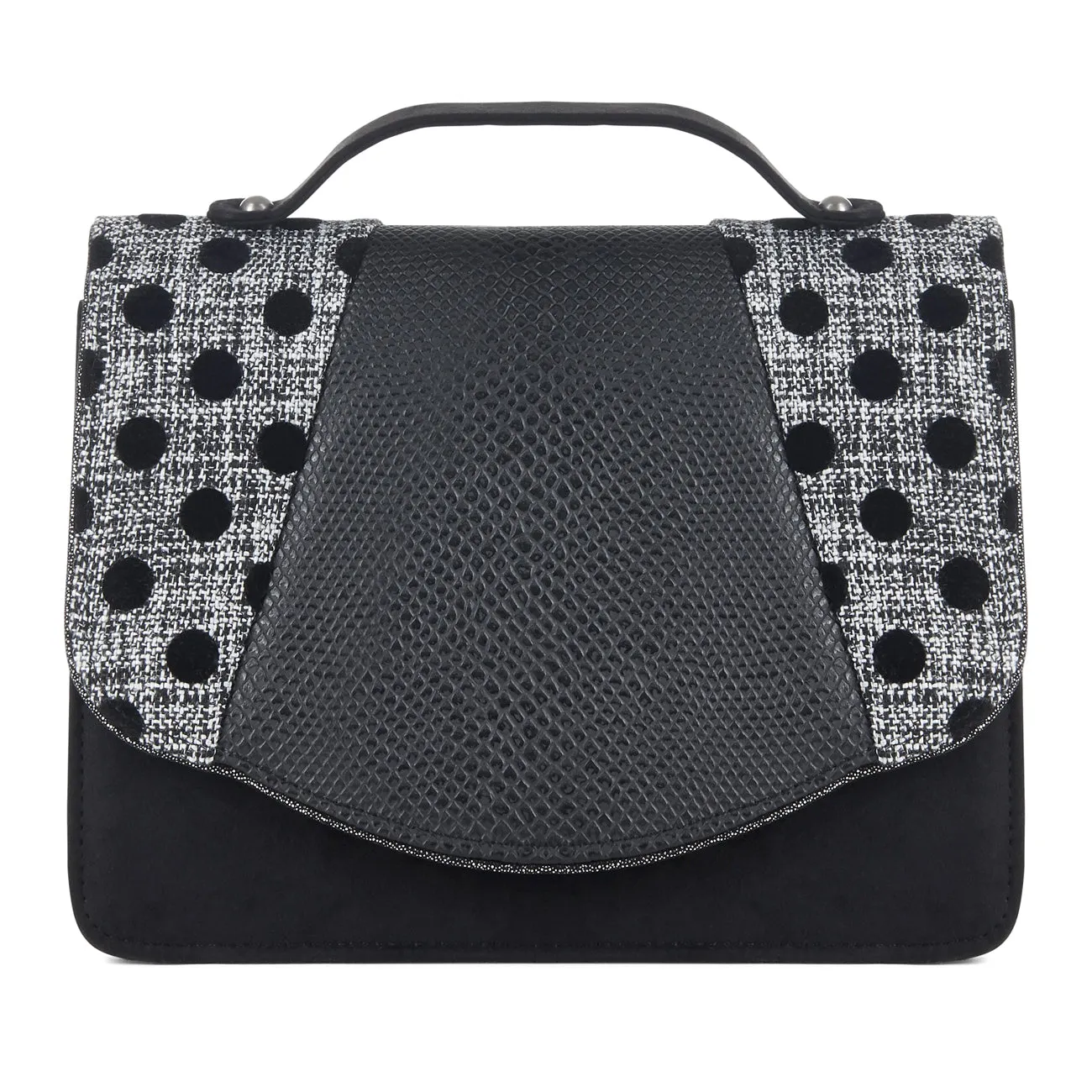 Belfast Black Spots Satchel Mini Briefcase Bag (Matches Daisy Heels) by Ruby Shoo