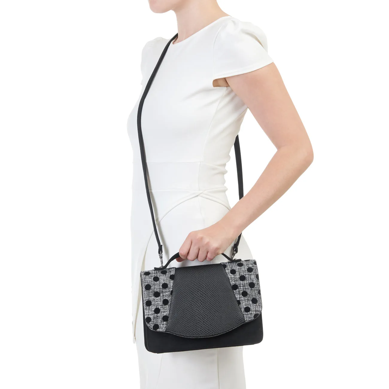 Belfast Black Spots Satchel Mini Briefcase Bag (Matches Daisy Heels) by Ruby Shoo