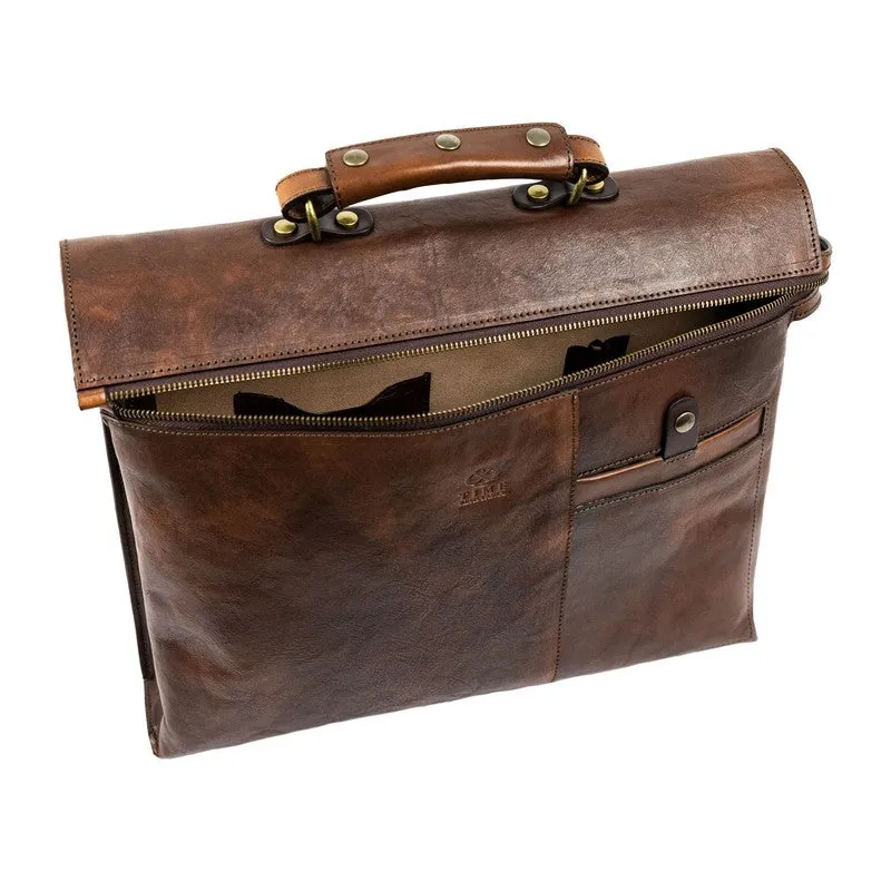 Brown Leather Briefcase Laptop Bag - From Here to Eternity