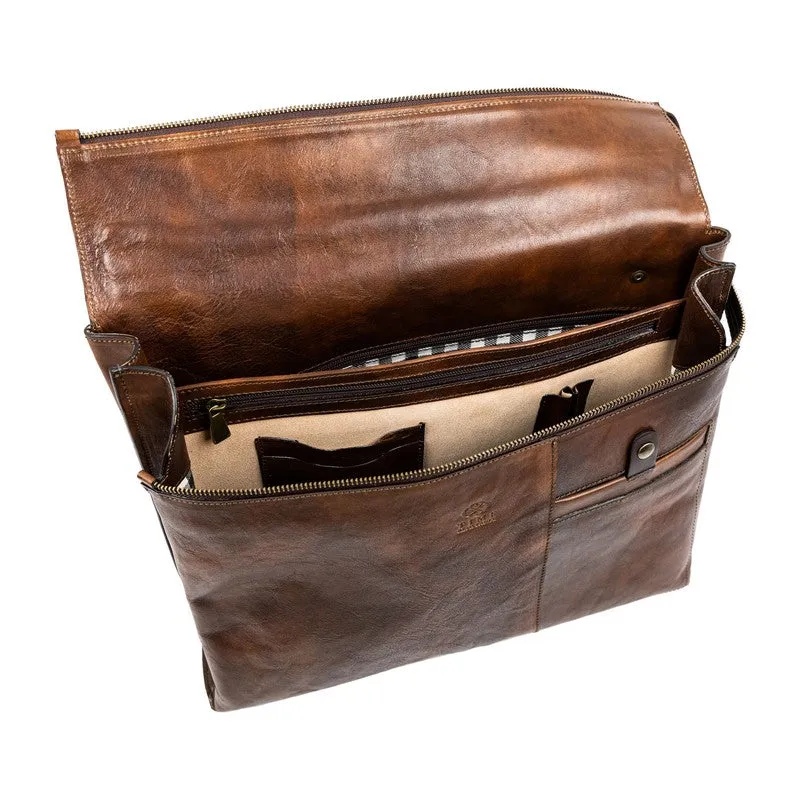 Brown Leather Briefcase Laptop Bag - From Here to Eternity