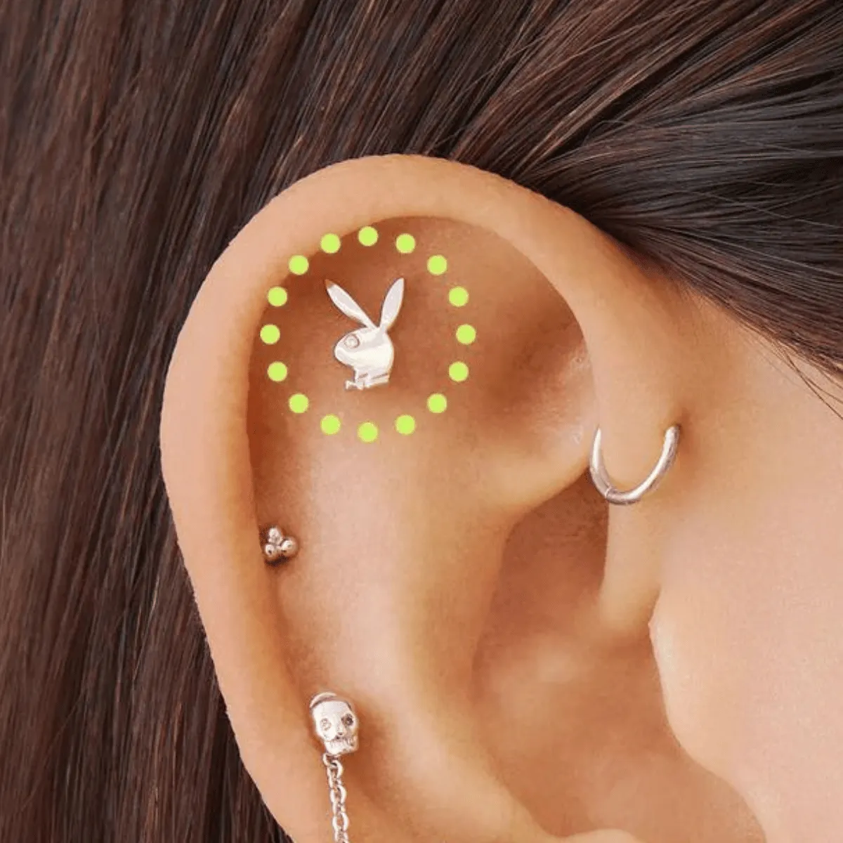 CZ Eye Play Boy Flat Back Piercing Stud (18G)
