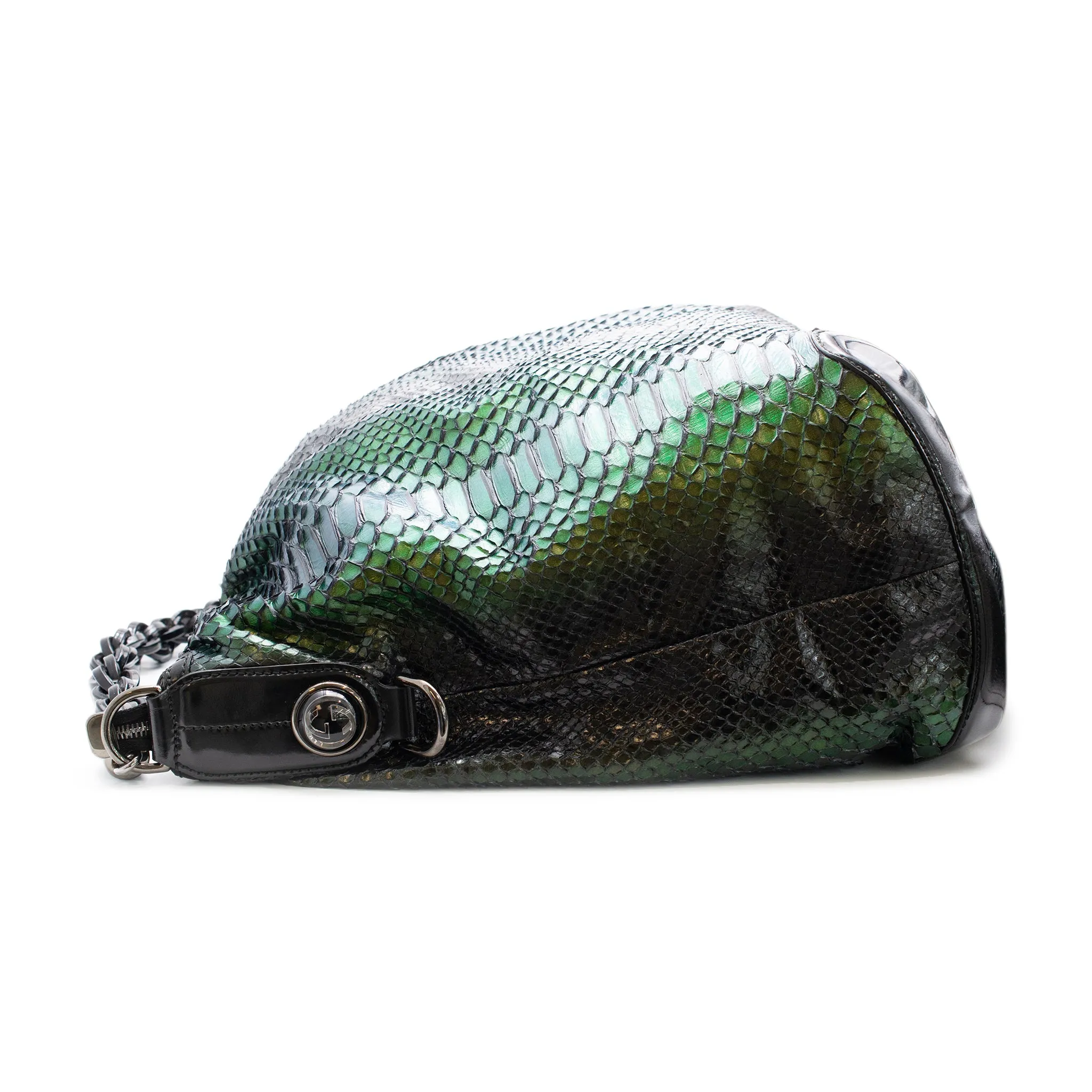 Gucci Metallic Green Python Galaxy 228559 Ladies Leather Handbag
