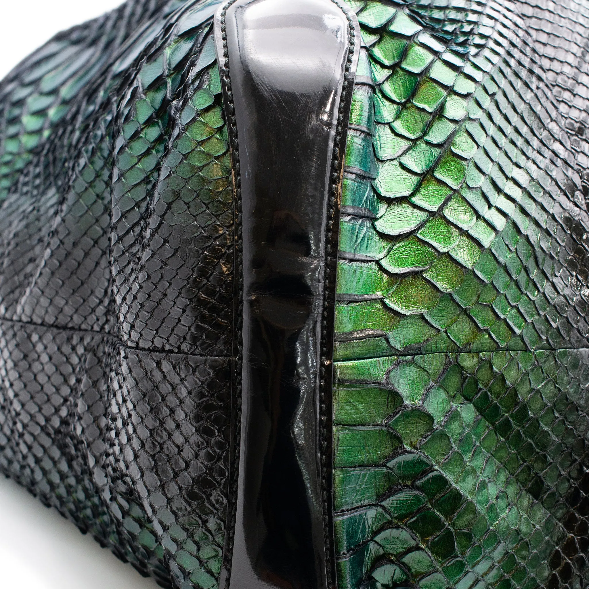 Gucci Metallic Green Python Galaxy 228559 Ladies Leather Handbag