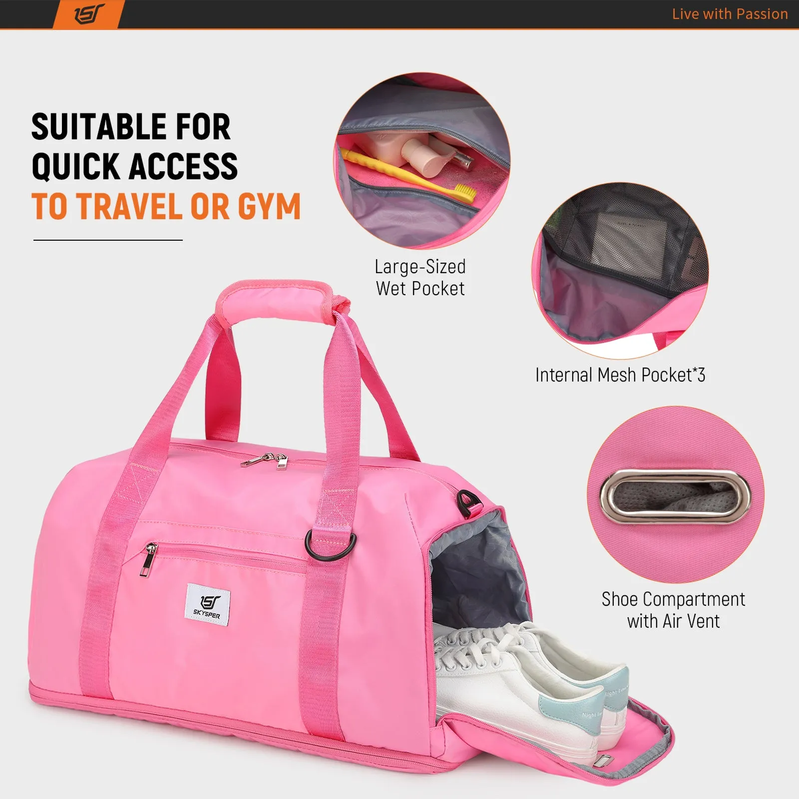 ISPORT40 - SKYSPER 30 10L Sports Gym Duffel Bag