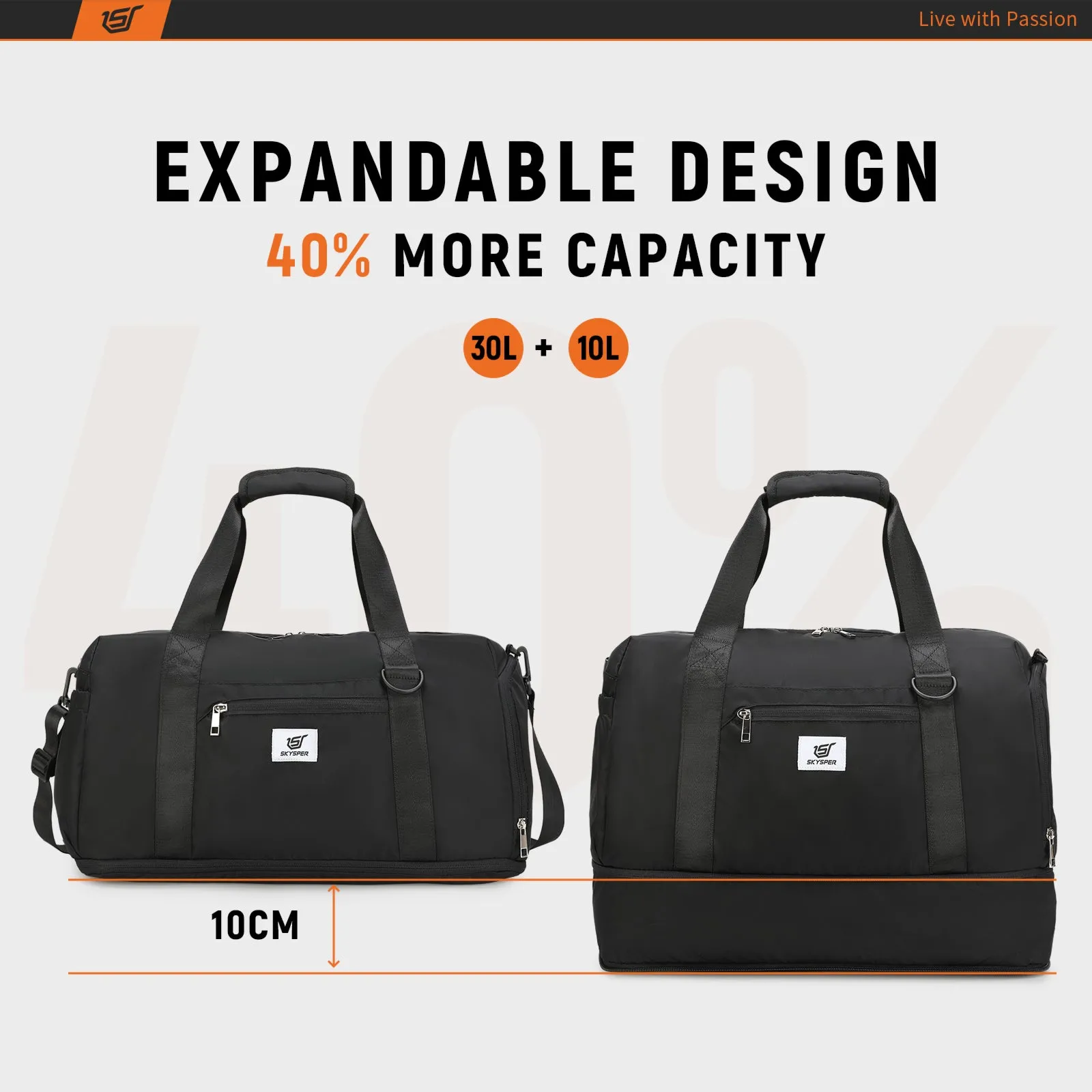 ISPORT40 - SKYSPER 30 10L Sports Gym Duffel Bag