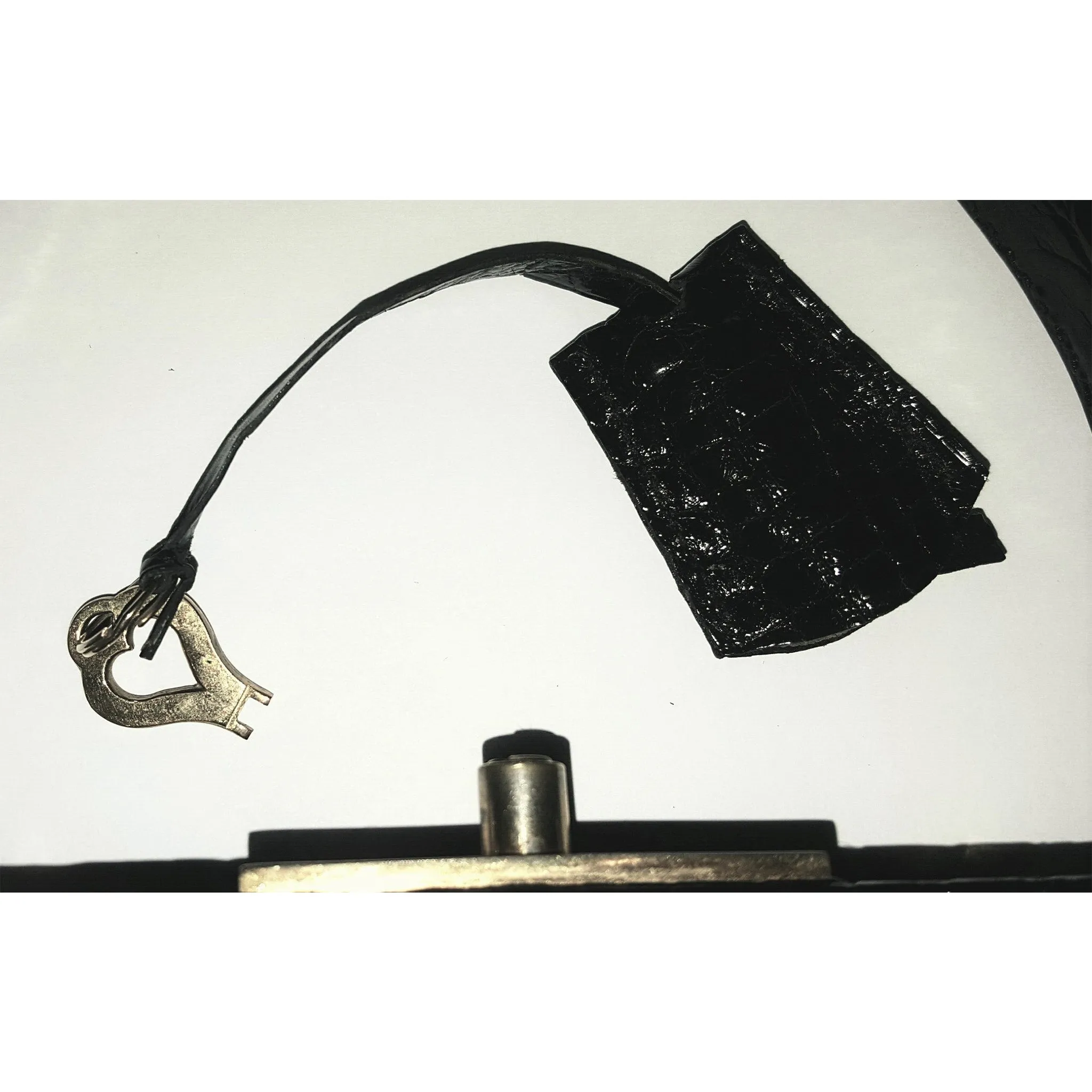 Koret Very Rare "Mallette" Black Crocodile Structured Handbag
