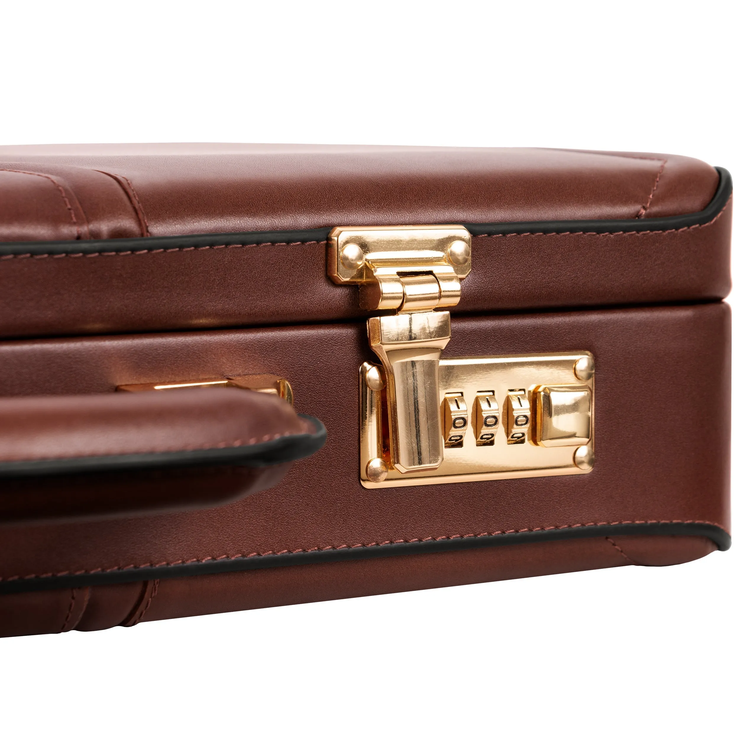 McKlein DALEY Leather 3.5" Attaché Briefcase
