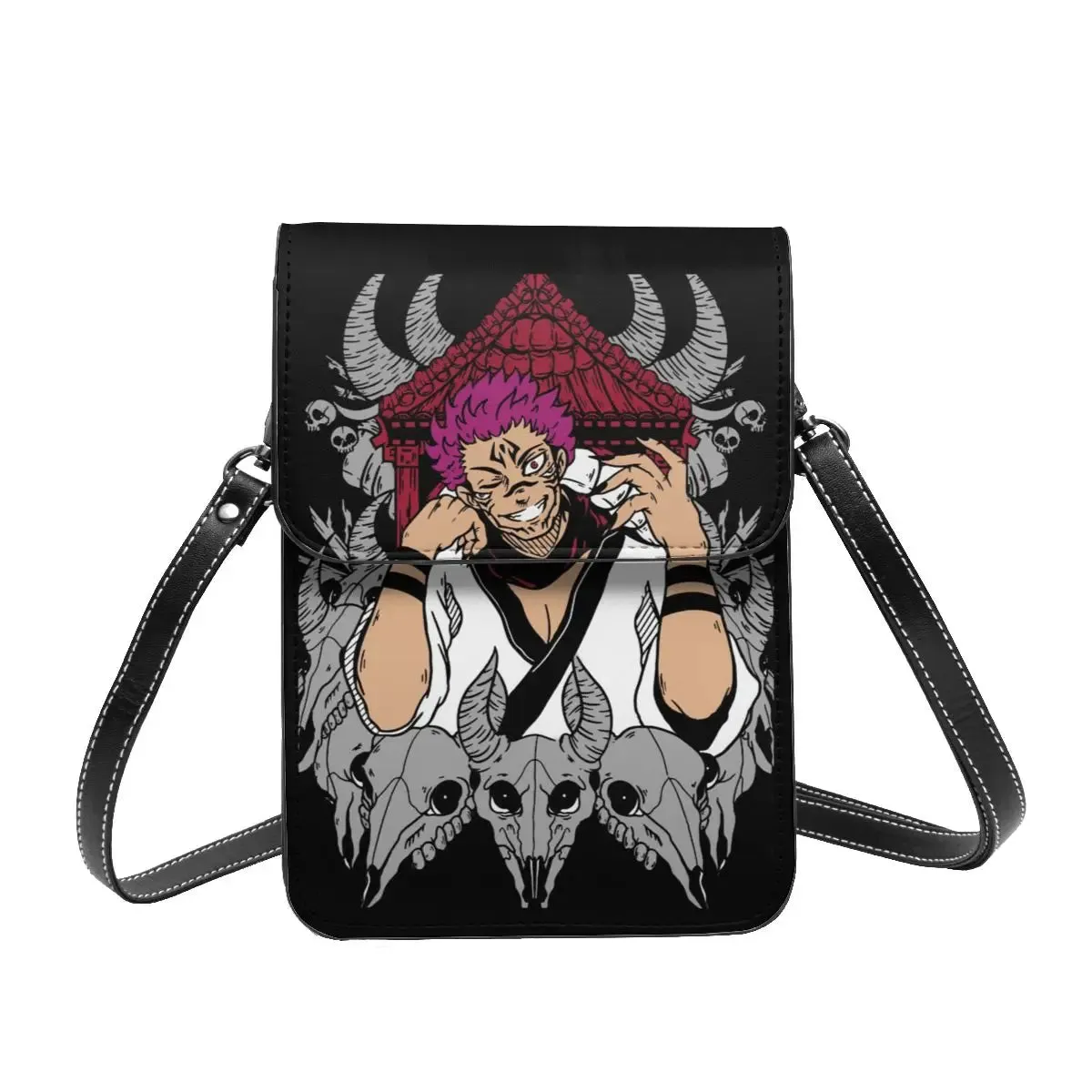 Ryomen Sukuna Cursed Spirit Jujutsu Kaisen Shoulder Bag Women's Large Backpack Vintage Leather Bag