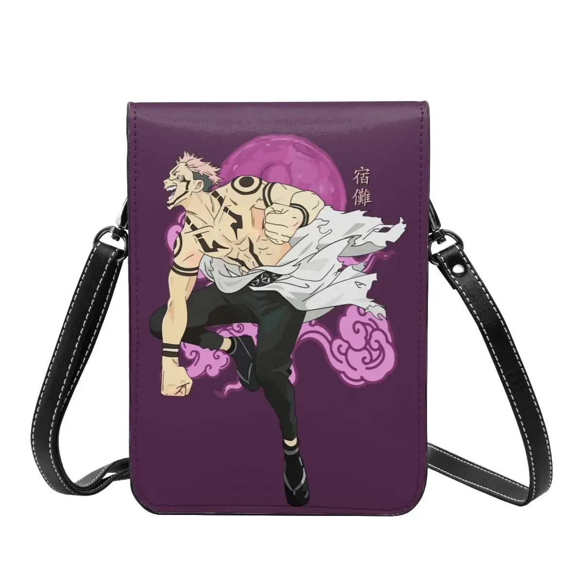 Ryomen Sukuna Cursed Spirit Jujutsu Kaisen Shoulder Bag Women's Large Backpack Vintage Leather Bag