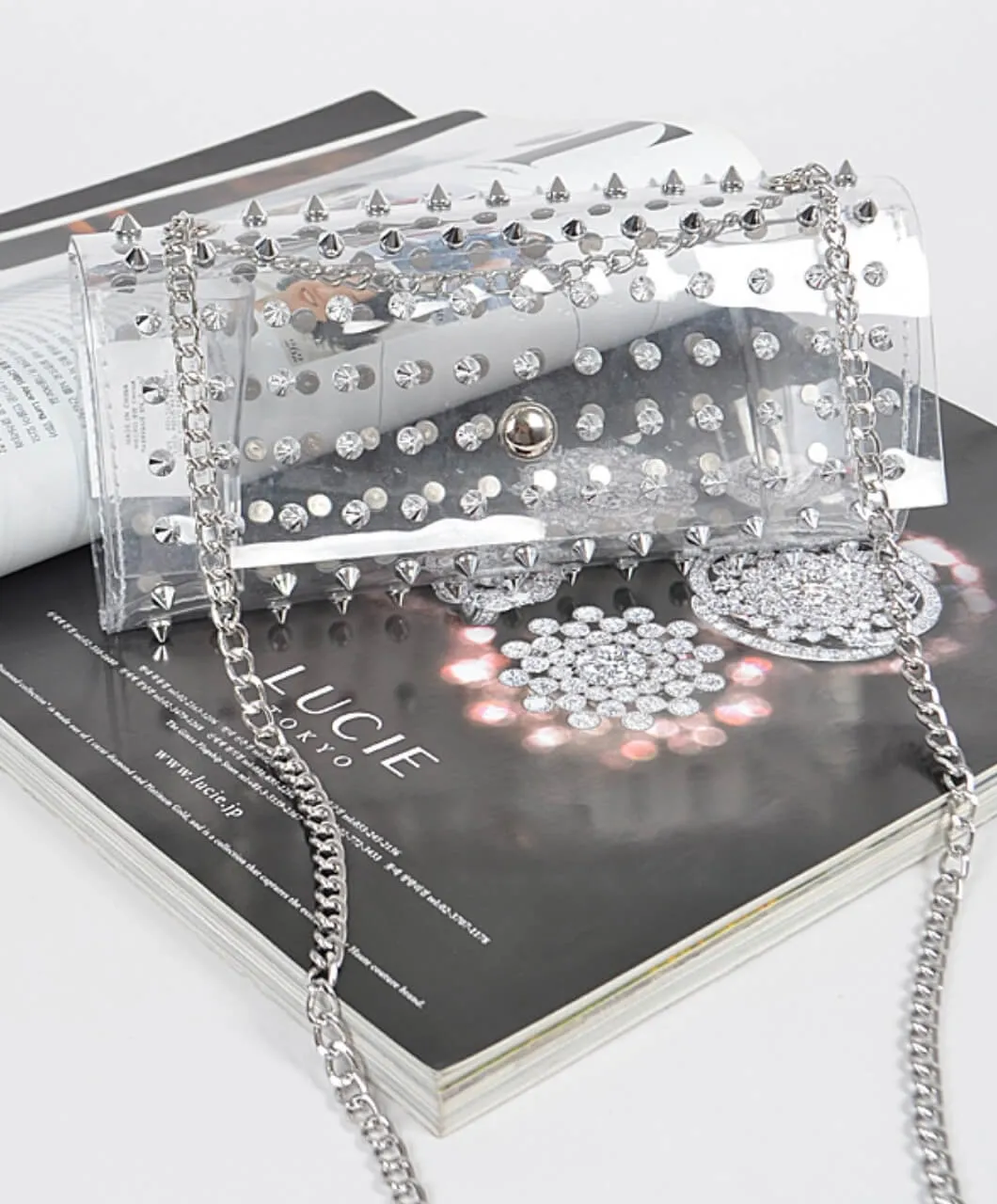 Spiky Clear Clutch