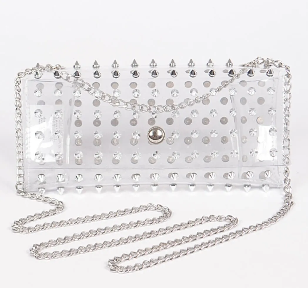 Spiky Clear Clutch