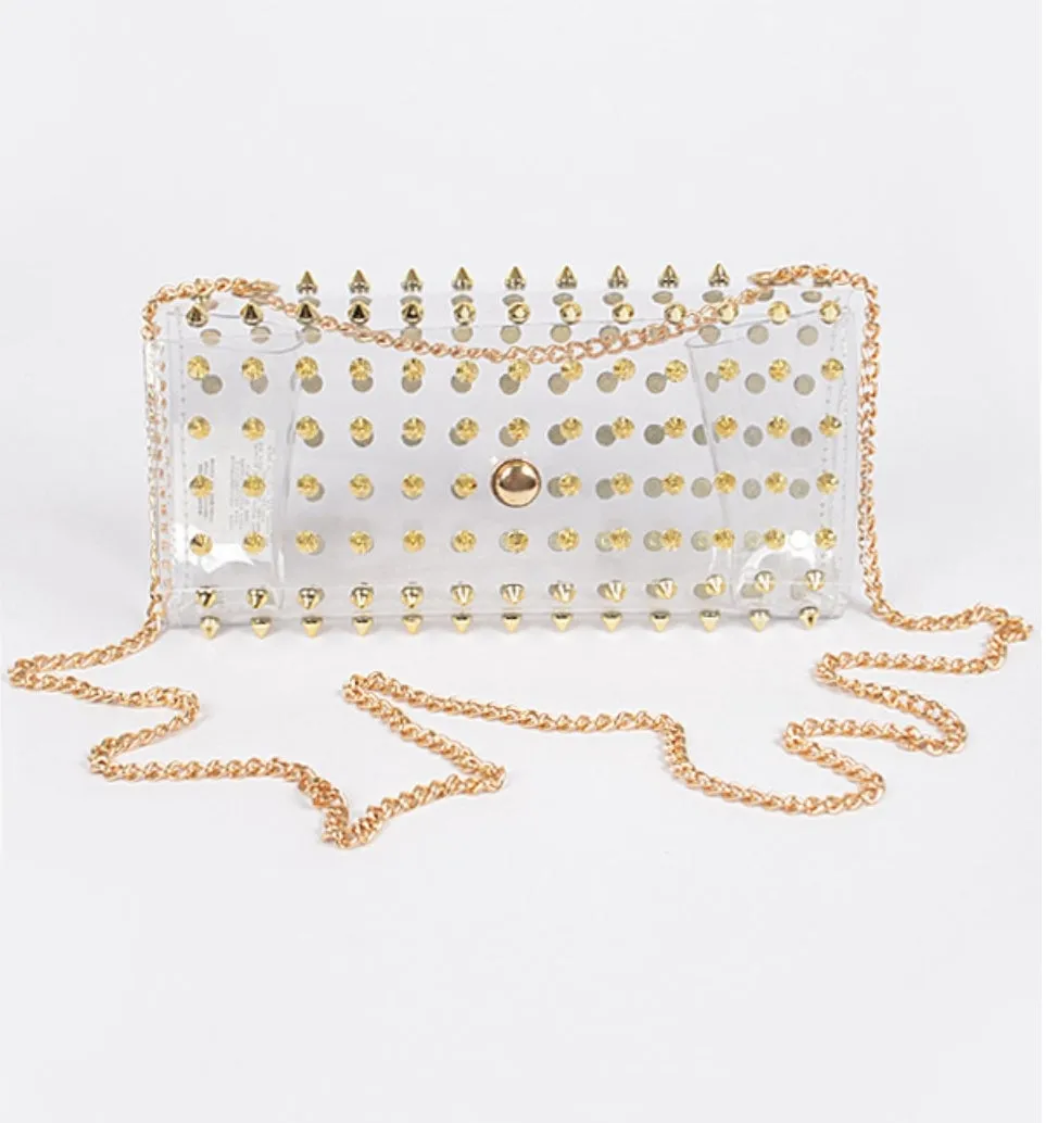 Spiky Clear Clutch