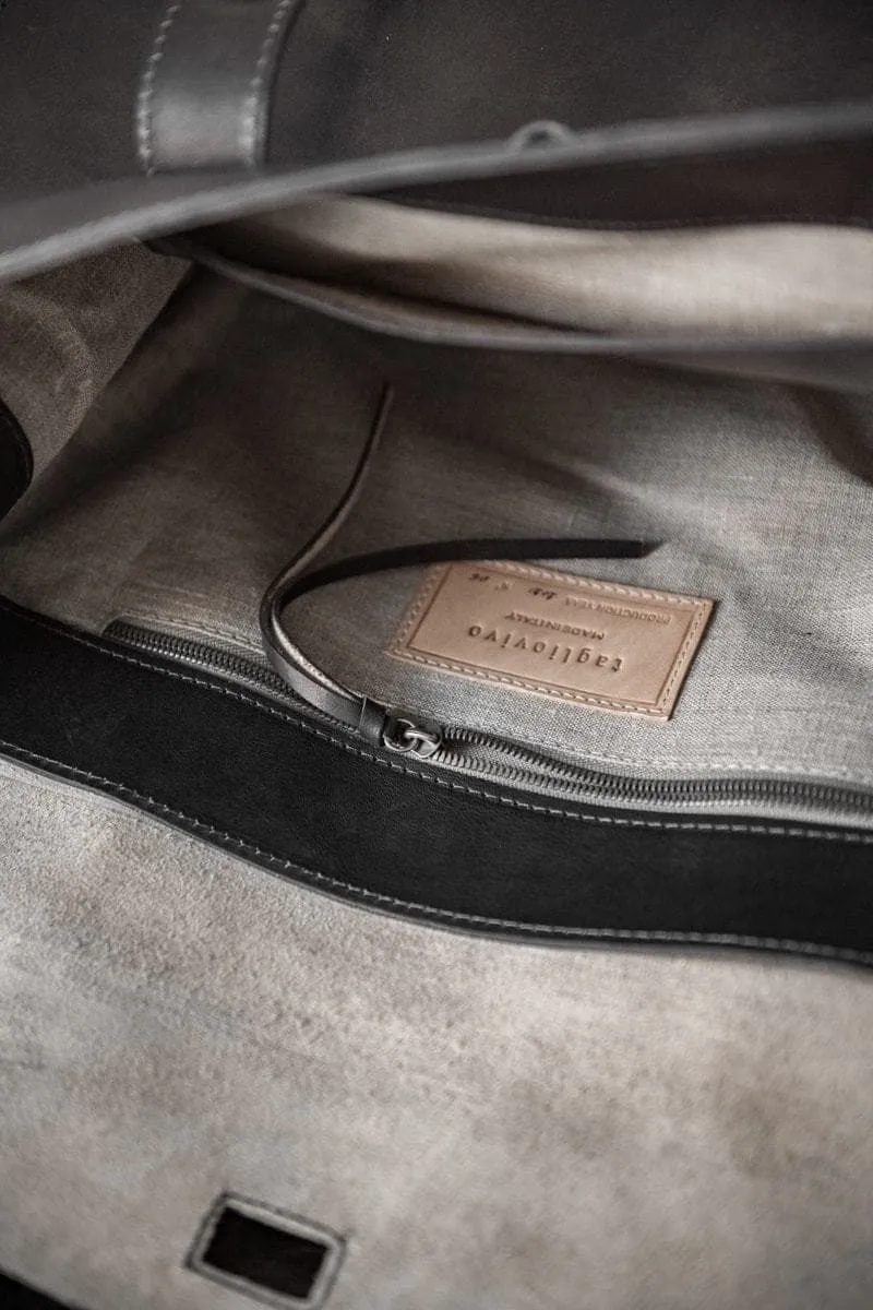 Tagliovivo | Doctor Bag L | Edle und klassische Ledertasche in schwarz-blau
